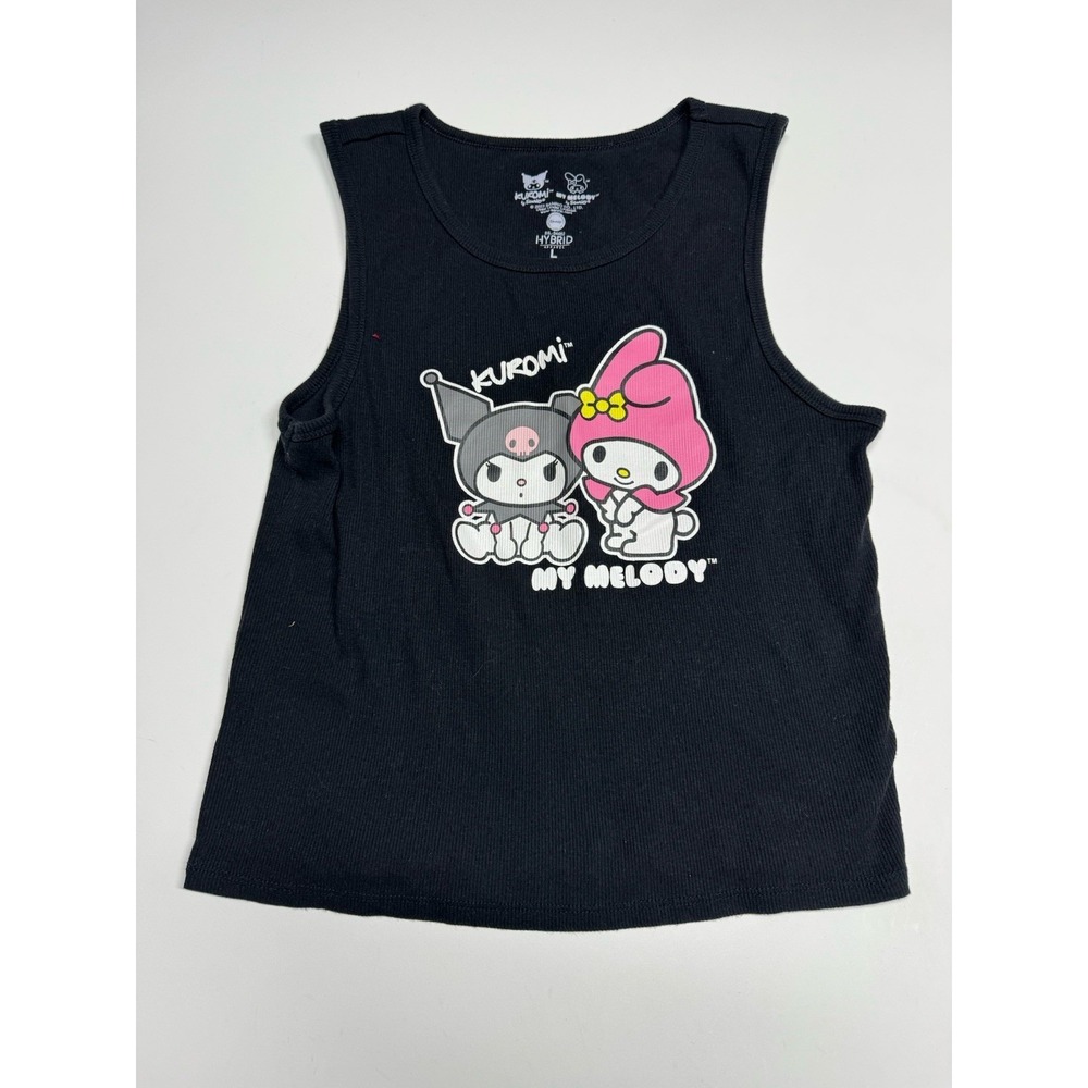 Sanrio My Melody Kuromi Crop Ribbed Tank Sleeveless Shirt‎ Top Large